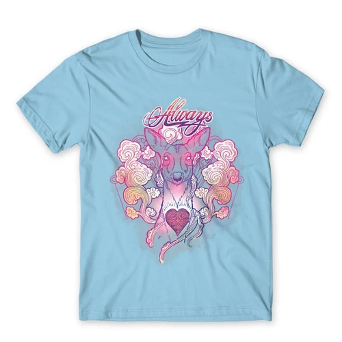 Világoskék Harry Potter férfi rövid ujjú póló - Always deer