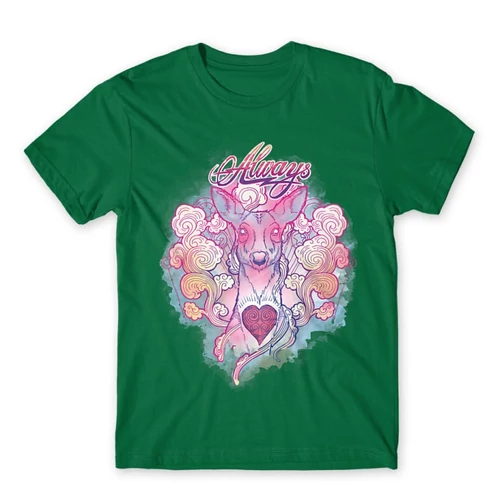 Zöld Harry Potter férfi rövid ujjú póló - Always deer