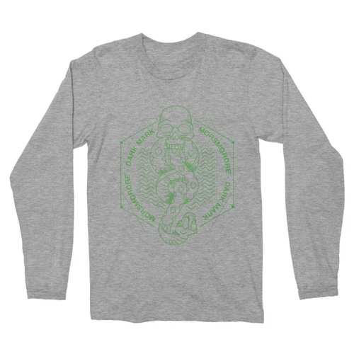 Sportszürke Harry Potter férfi hosszú ujjú póló - Dark Mark Lineart