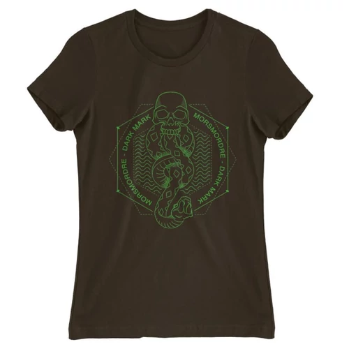 Barna Harry Potter női rövid ujjú póló - Dark mark Lineart