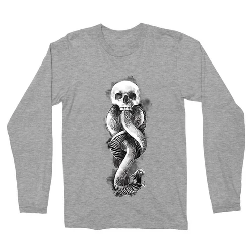 Sportszürke Harry Potter férfi hosszú ujjú póló - Dark mark Watercolor