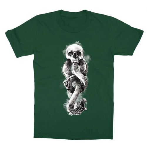 Sötétzöld Harry Potter gyerek rövid ujjú póló - Dark mark watercolor