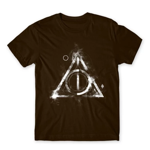 Barna Harry Potter férfi rövid ujjú póló - Deathly hallows symbol