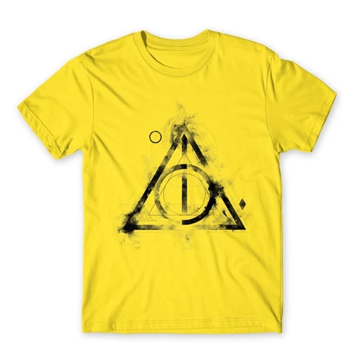 Citromsárga Harry Potter férfi rövid ujjú póló - Deathly hallows symbol
