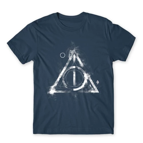 Denim Harry Potter férfi rövid ujjú póló - Deathly hallows symbol