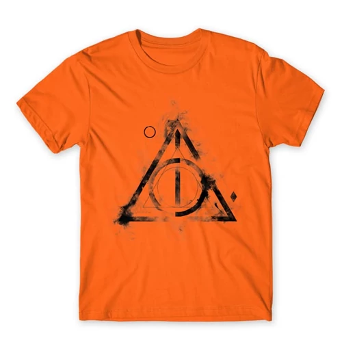 Narancs Harry Potter férfi rövid ujjú póló - Deathly hallows symbol
