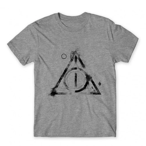 Sportszürke Harry Potter férfi rövid ujjú póló - Deathly hallows symbol