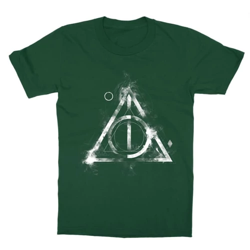 Sötétzöld Harry Potter gyerek rövid ujjú póló - Deathly hallows symbol