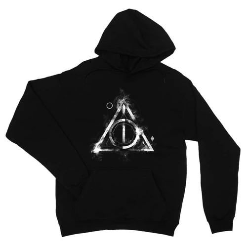 Fekete Harry Potter unisex kapucnis pulóver - Deathly hallows symbol