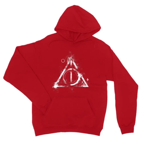 Piros Harry Potter unisex kapucnis pulóver - Deathly hallows symbol