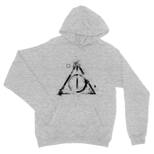 Sportszürke Harry Potter unisex kapucnis pulóver - Deathly hallows symbol