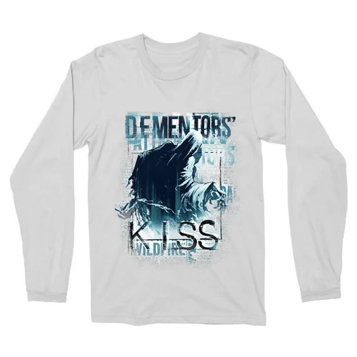 Fehér Harry Potter férfi hosszú ujjú póló - Dementor' s Kiss