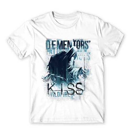 Fehér Harry Potter férfi rövid ujjú póló - Dementor' s Kiss