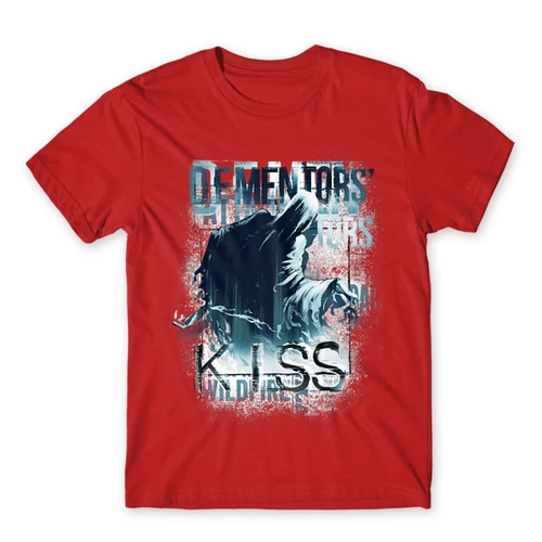 Piros Harry Potter férfi rövid ujjú póló - Dementor' s Kiss