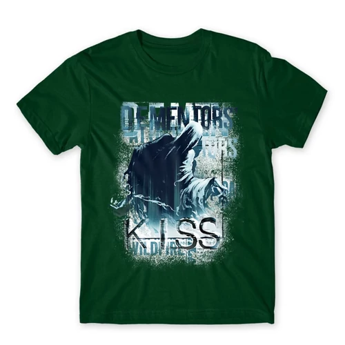 Sötétzöld Harry Potter férfi rövid ujjú póló - Dementor' s Kiss