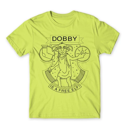 Almazöld Harry Potter férfi rövid ujjú póló - Dobby Lineart