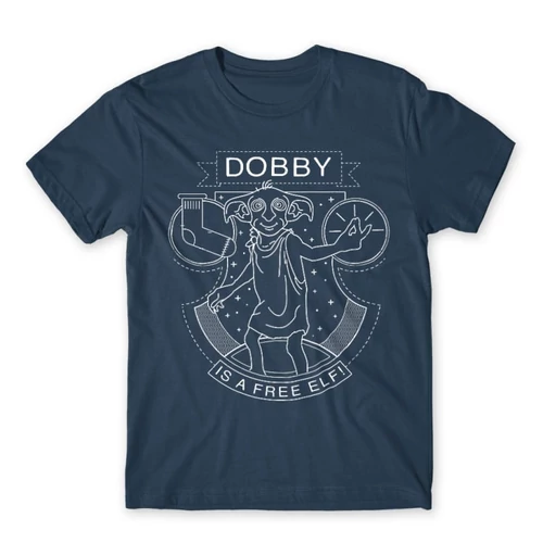 Denim Harry Potter férfi rövid ujjú póló - Dobby Lineart