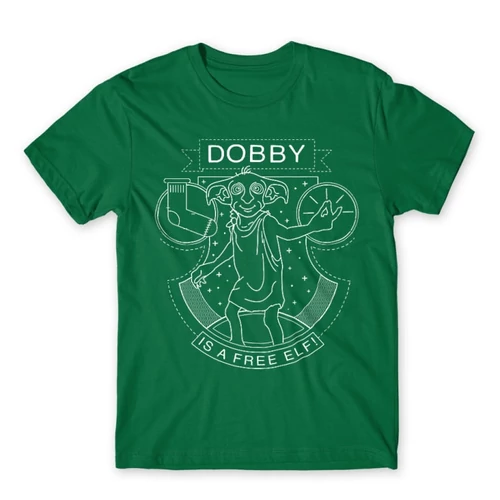 Zöld Harry Potter férfi rövid ujjú póló - Dobby Lineart