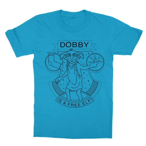 Atollkék Harry Potter gyerek rövid ujjú póló - Dobby Lineart