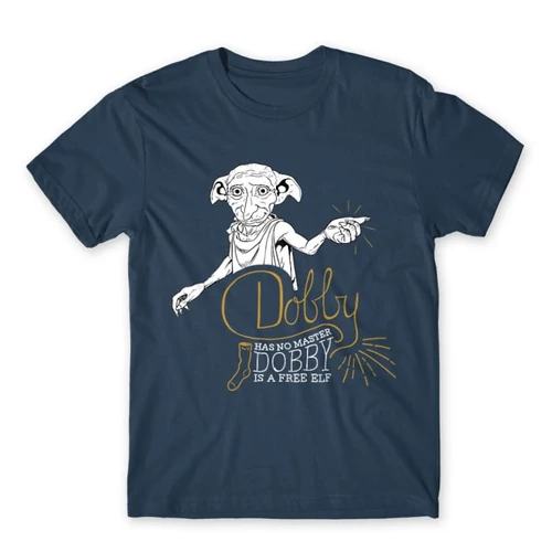 Denim Harry Potter férfi rövid ujjú póló - Dobby is a free elf
