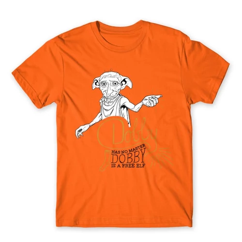 Narancs Harry Potter férfi rövid ujjú póló - Dobby is a free elf