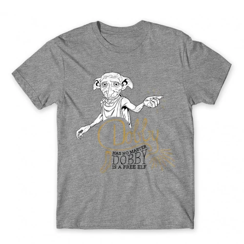 Sportszürke Harry Potter férfi rövid ujjú póló - Dobby is a free elf
