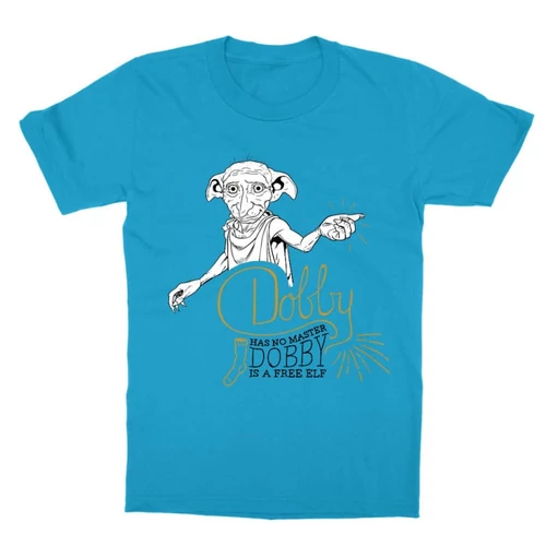 Atollkék Harry Potter gyerek rövid ujjú póló - Dobby is a free elf