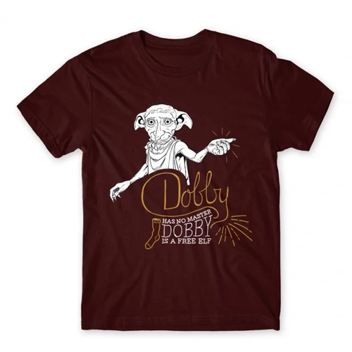 Bordó Harry Potter gyerek rövid ujjú póló - Dobby is a free elf