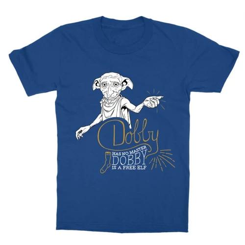 Királykék Harry Potter gyerek rövid ujjú póló - Dobby is a free elf