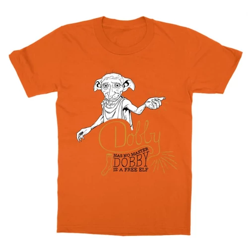 Narancs Harry Potter gyerek rövid ujjú póló - Dobby is a free elf