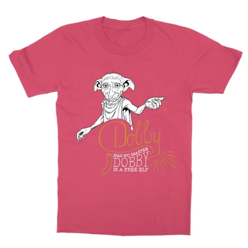 Pink Harry Potter gyerek rövid ujjú póló - Dobby is a free elf