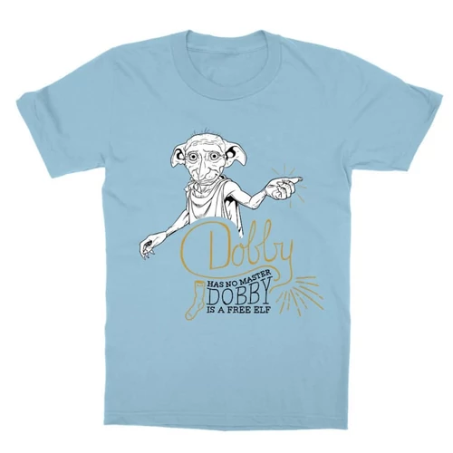Világoskék Harry Potter gyerek rövid ujjú póló - Dobby is a free elf