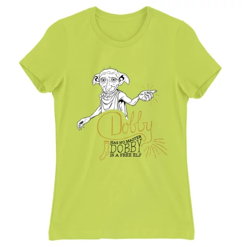Almazöld Harry Potter női rövid ujjú póló - Dobby is a free elf