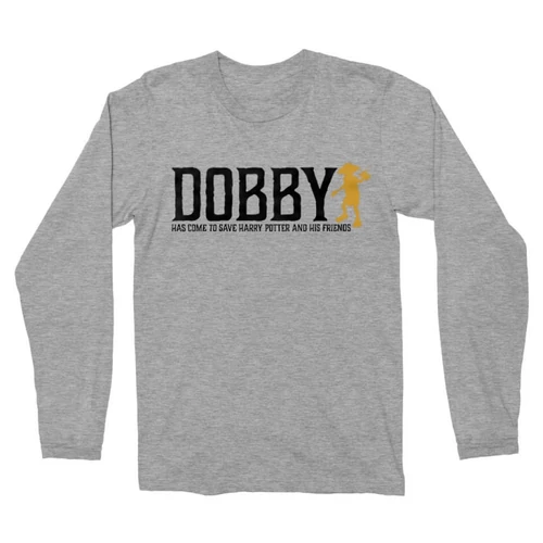 Sportszürke Harry Potter férfi hosszú ujjú póló - Dobby saves  Harry