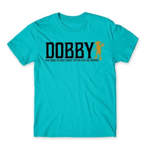 Atollkék Harry Potter férfi rövid ujjú póló - Dobby saves Harry