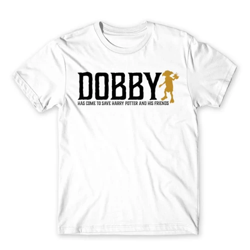 Fehér Harry Potter férfi rövid ujjú póló - Dobby saves Harry