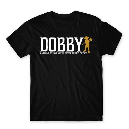 Fekete Harry Potter férfi rövid ujjú póló - Dobby saves Harry