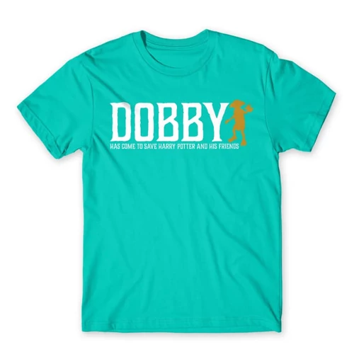 Türkiz Harry Potter férfi rövid ujjú póló - Dobby saves Harry