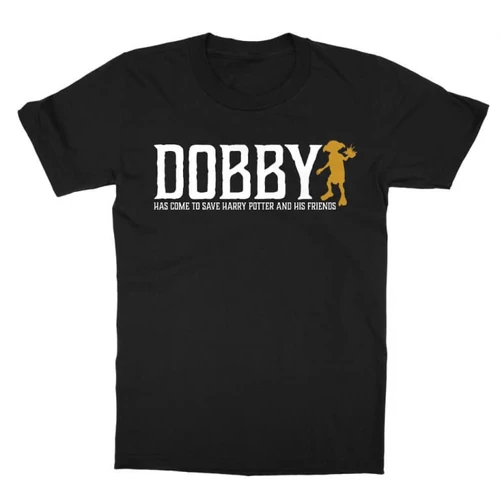 Fekete Harry Potter gyerek rövid ujjú póló - Dobby saves Harry