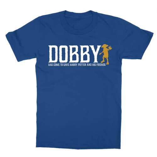 Királykék Harry Potter gyerek rövid ujjú póló - Dobby saves Harry