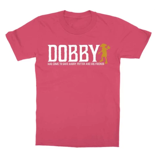 Pink Harry Potter gyerek rövid ujjú póló - Dobby saves Harry