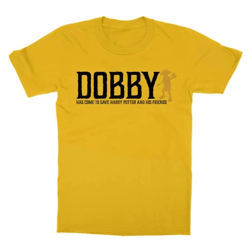 Sárga Harry Potter gyerek rövid ujjú póló - Dobby saves Harry