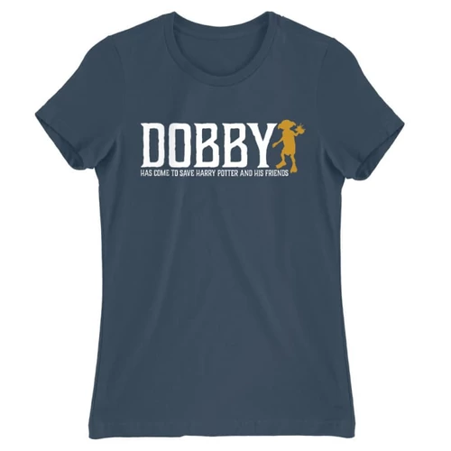 Denim Harry Potter női rövid ujjú póló - Dobby saves Harry