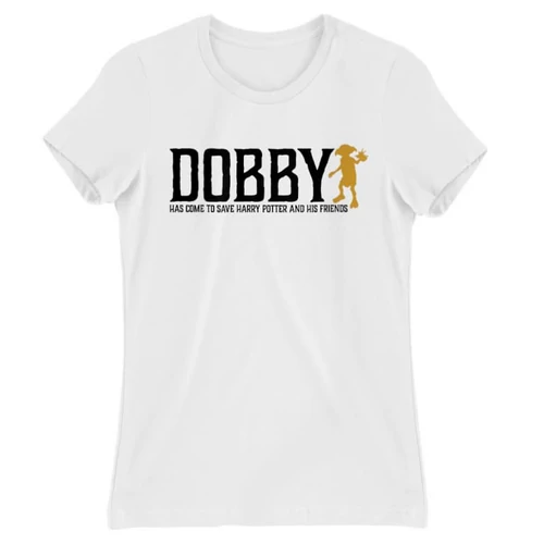 Fehér Harry Potter női rövid ujjú póló - Dobby saves Harry