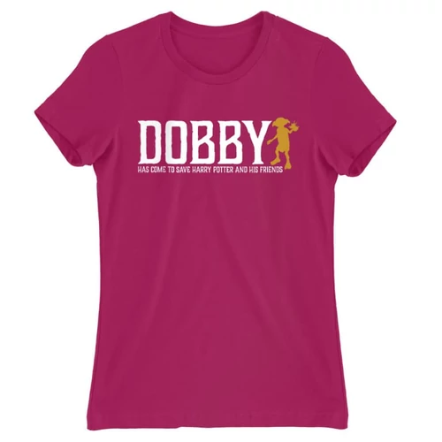 Pink Harry Potter női rövid ujjú póló - Dobby saves Harry