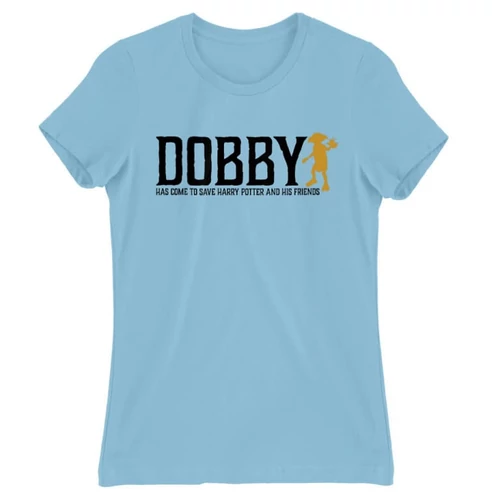 Világoskék Harry Potter női rövid ujjú póló - Dobby saves Harry