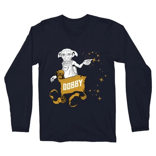 Sötétkék Harry Potter férfi hosszú ujjú póló - Dobby