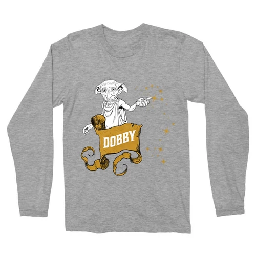 Sportszürke Harry Potter férfi hosszú ujjú póló - Dobby