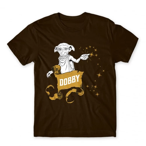 Barna Harry Potter férfi rövid ujjú póló - Dobby