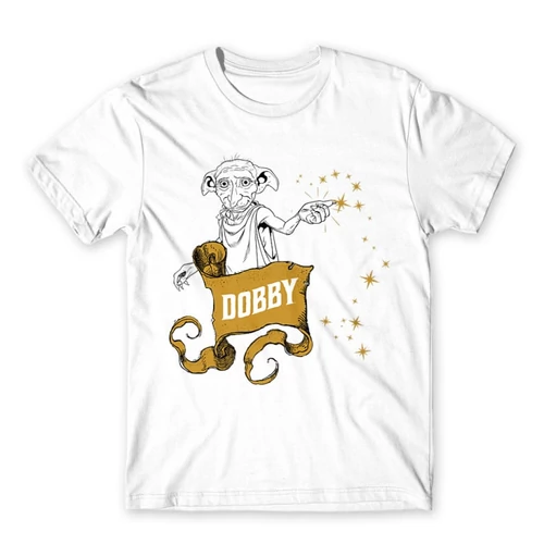 Fehér Harry Potter férfi rövid ujjú póló - Dobby